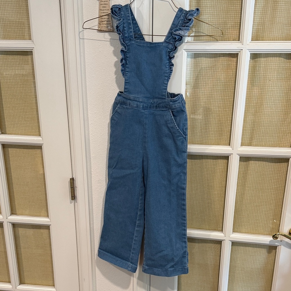 Hanna Andersson Blue Ruffle Strap Overalls